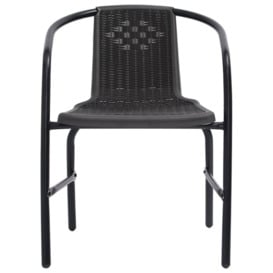 Garden Chairs 6 pcs Plastic Rattan and Steel 110 kg - thumbnail 3