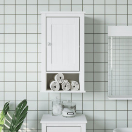 Bathroom Wall Cabinet BERG White 40x27x71.5 cm Solid Wood Pine - thumbnail 1