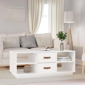 Coffee Table White 100x50x41 cm Solid Wood Pine
