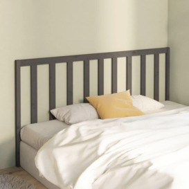 Bed Headboard Grey 206x4x100 cm Solid Wood Pine - thumbnail 3