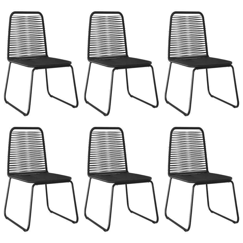 Outdoor Chairs 6 pcs Poly Rattan Black - image 1