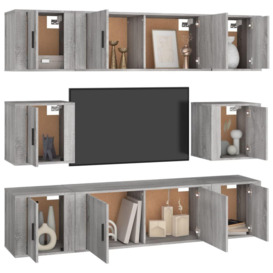 8 Piece TV Cabinet Set Grey Sonoma Engineered Wood - thumbnail 3