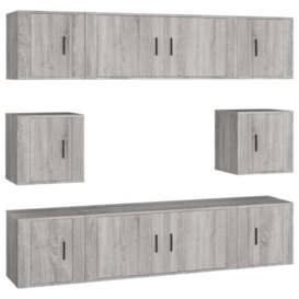 8 Piece TV Cabinet Set Grey Sonoma Engineered Wood - thumbnail 2