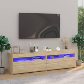 TV Cabinets 2 pcs with LED Lights Sonoma Oak 75x35x40 cm - thumbnail 1