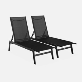 Pair Of Textilene And Metal Multi-position Loungers - thumbnail 3