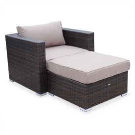 Additional Armchair And Footstool Premium Polyrattan Garden Sofa - thumbnail 2
