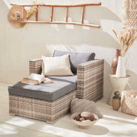 Additional Armchair And Footstool Premium Polyrattan Garden Sofa - thumbnail 1