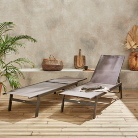 Pair Of Textilene And Metal Multi-position Loungers - thumbnail 2