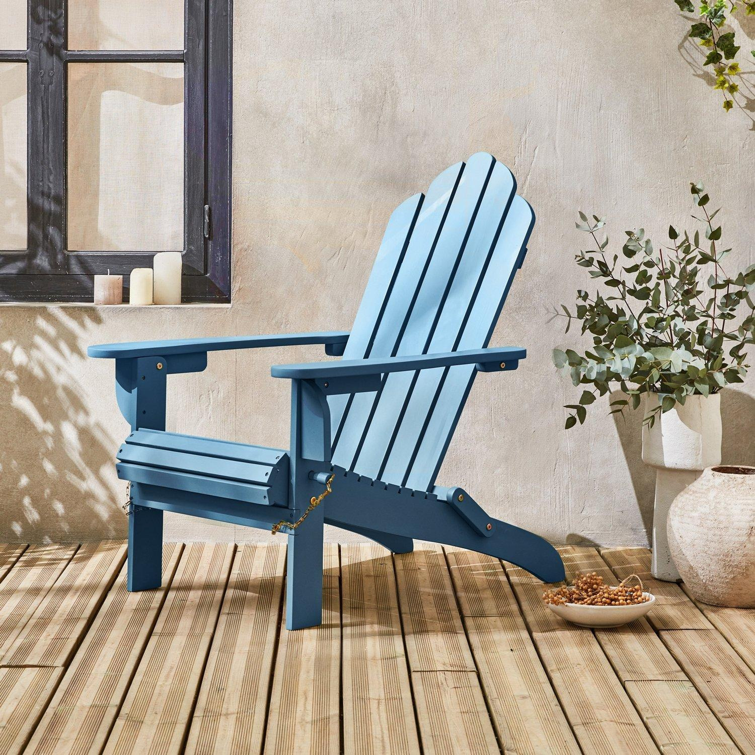 Foldable Wooden Retro Garden Armchair - image 1