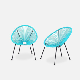 Pair Of Designer Egg-style String Chairs