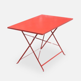 4-seater Foldable Thermo-lacquered Steel Bistro Garden Table With Chai - thumbnail 2