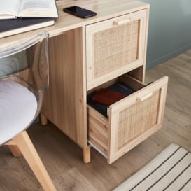 Woven Rattan Desk With 2 Drawers - thumbnail 2
