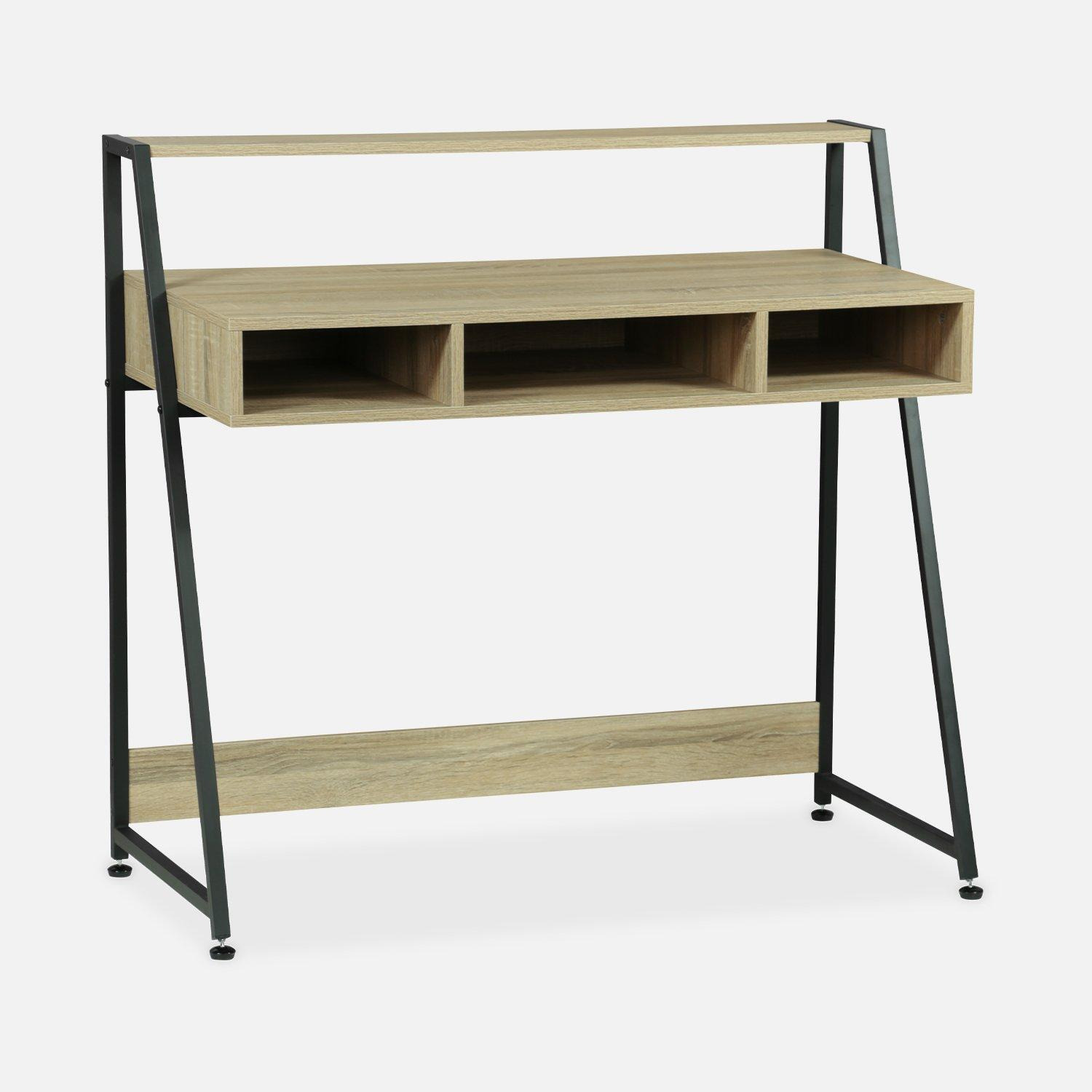 Metal And Wood-effect Desk - image 1