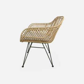 Rattan Dining Armchair With Removable Cushion - thumbnail 3
