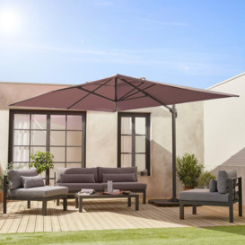 3x4m Offset Rectangular Parasol With 50x50cm Weighted Slabs