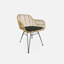Rattan Dining Armchair With Removable Cushion - thumbnail 3