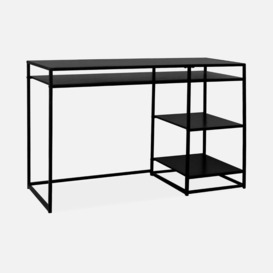 Desk With 2 Black Metal Shelves 120cm - thumbnail 3