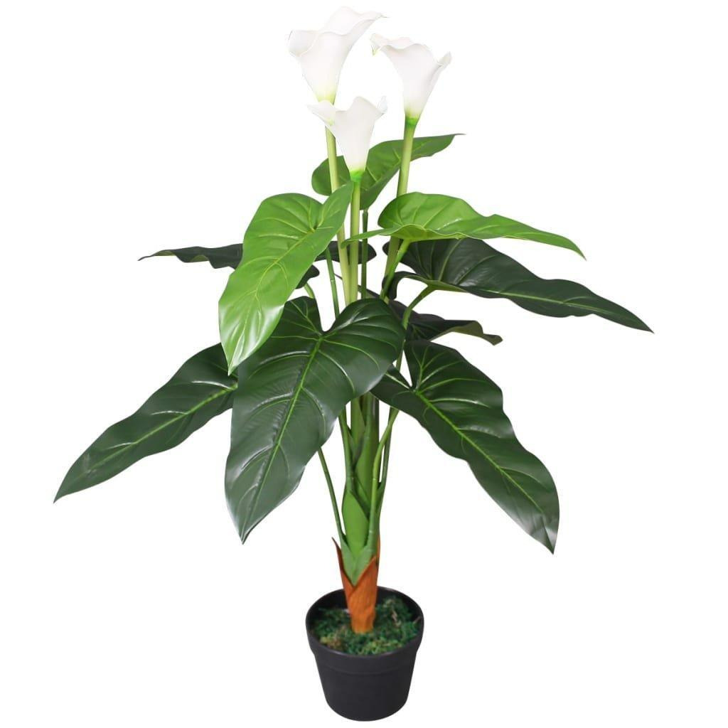 Artificial Calla Lily Plant with Pot 85 cm White - image 1
