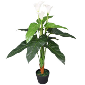 Artificial Calla Lily Plant with Pot 85 cm White - thumbnail 1