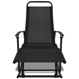 Garden Rocking Chair Steel and Textilene Black - thumbnail 3