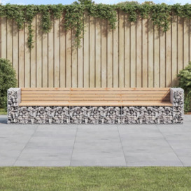 Garden Bench Gabion Design 347x71x65.5 cm Solid Wood Pine - thumbnail 1