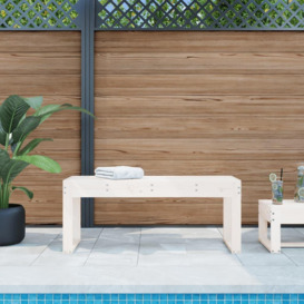 Garden Bench White 110x38x45 cm Solid Wood Pine - thumbnail 1