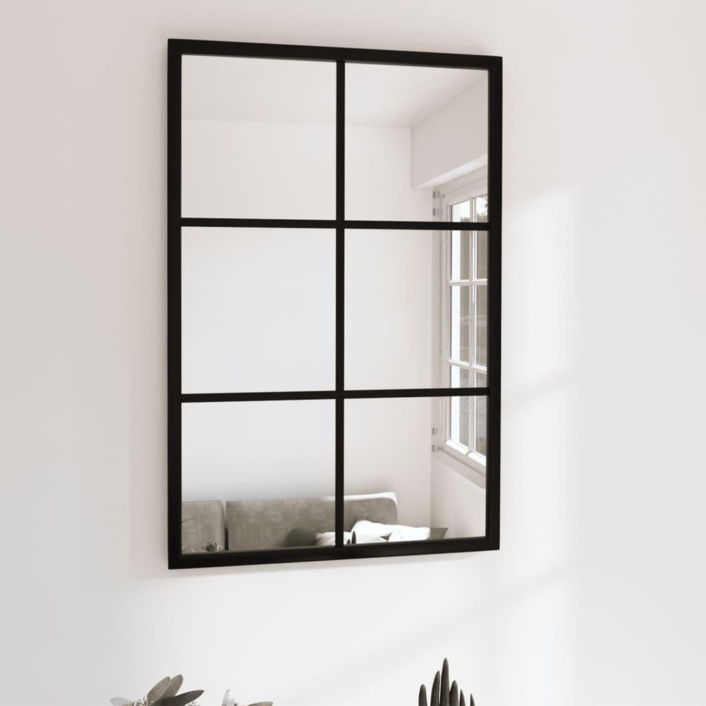 Wall Mirror Black 60x40 cm Metal - image 1