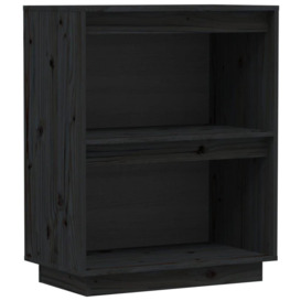 Console Cabinet Black 60x34x75 cm Solid Wood Pine - thumbnail 2