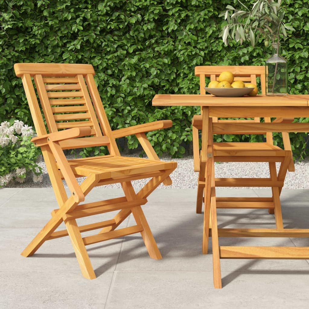Folding Garden Chairs 2 pcs 56x63x90 cm Solid Wood Teak - image 1