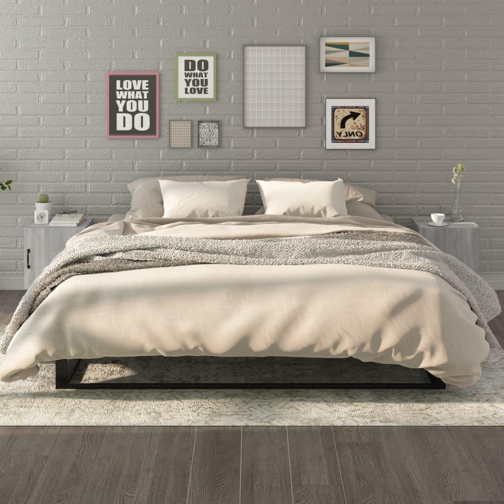 Bedside Cabinets 2 pcs Grey Sonoma Engineered Wood - image 1