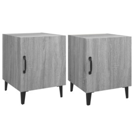 Bedside Cabinets 2 pcs Grey Sonoma Engineered Wood - thumbnail 2