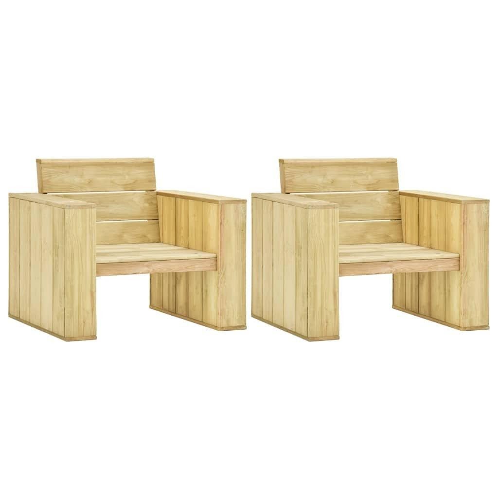 Garden Chairs 2 pcs 89x76x76 cm Impregnated Pinewood - image 1
