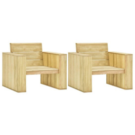 Garden Chairs 2 pcs 89x76x76 cm Impregnated Pinewood - thumbnail 1