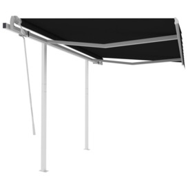 Manual Retractable Awning with Posts 3.5x2.5 m Anthracite