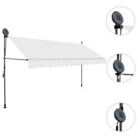 Manual Retractable Awning with LED 350 cm Cream - thumbnail 3