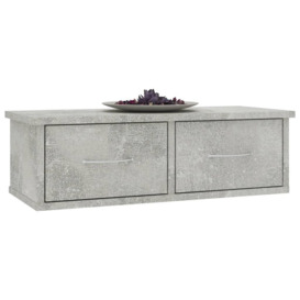 Wall-mounted Drawer Shelf Concrete Grey 60x26x18.5 cm Engineered Wood - thumbnail 3