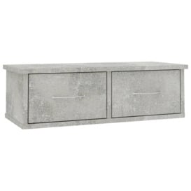 Wall-mounted Drawer Shelf Concrete Grey 60x26x18.5 cm Engineered Wood - thumbnail 2