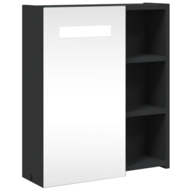 Bathroom Mirror Cabinet with LED Light Black 45x13x52 cm - thumbnail 2