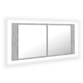 LED Bathroom Mirror Cabinet Concrete Grey 100x12x45 cm - thumbnail 2
