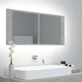 LED Bathroom Mirror Cabinet Concrete Grey 100x12x45 cm - thumbnail 1