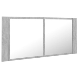 LED Bathroom Mirror Cabinet Concrete Grey 100x12x45 cm - thumbnail 3