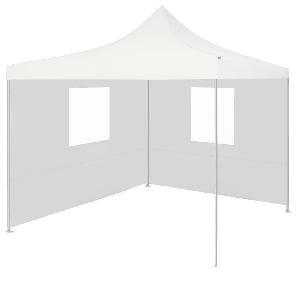 Professional Folding Party Tent with 2 Sidewalls 2x2 m Steel White - image 1