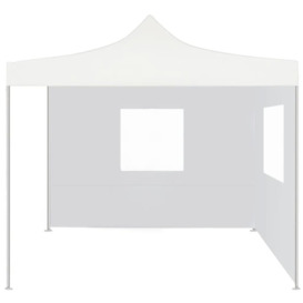 Professional Folding Party Tent with 2 Sidewalls 2x2 m Steel White - thumbnail 2