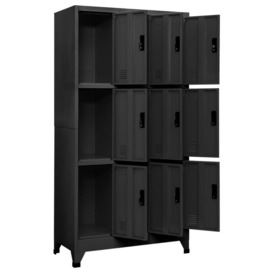 Locker Cabinet Anthracite 90x45x180 cm Steel - thumbnail 3