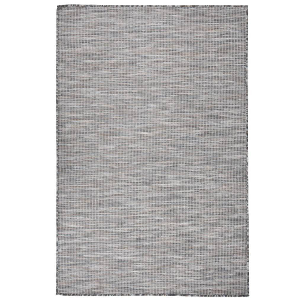Outdoor Flatweave Rug 120x170 cm Brown and Blue - image 1