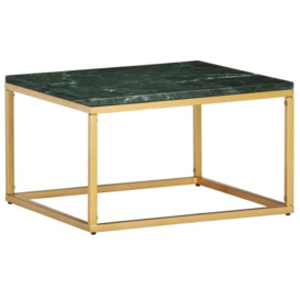 Coffee Table Green 60x60x35 cm Real Stone with Marble Texture
