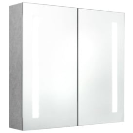 LED Bathroom Mirror Cabinet Concrete Grey 62x14x60 cm - thumbnail 2
