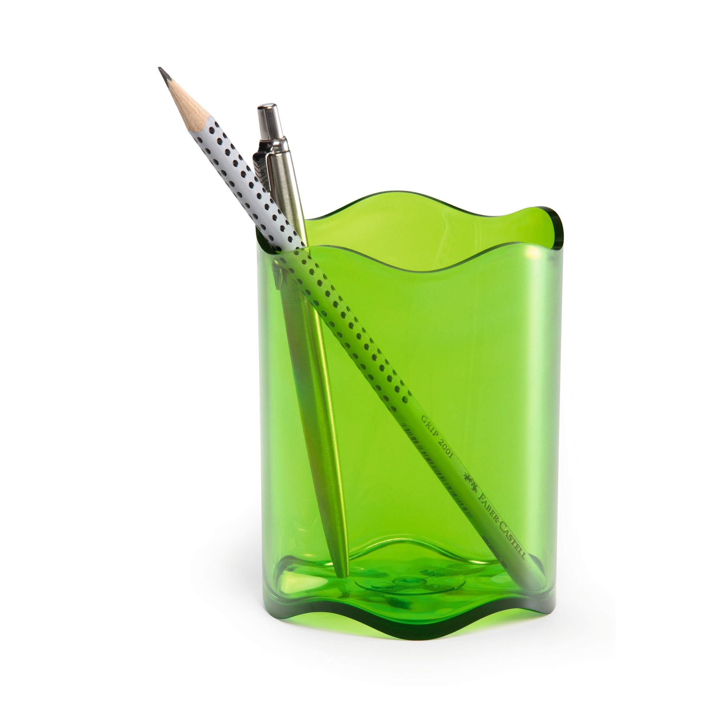 TREND Pen Pot Pencil Holder Desk Tidy Organizer Cup - Clear Green - image 1