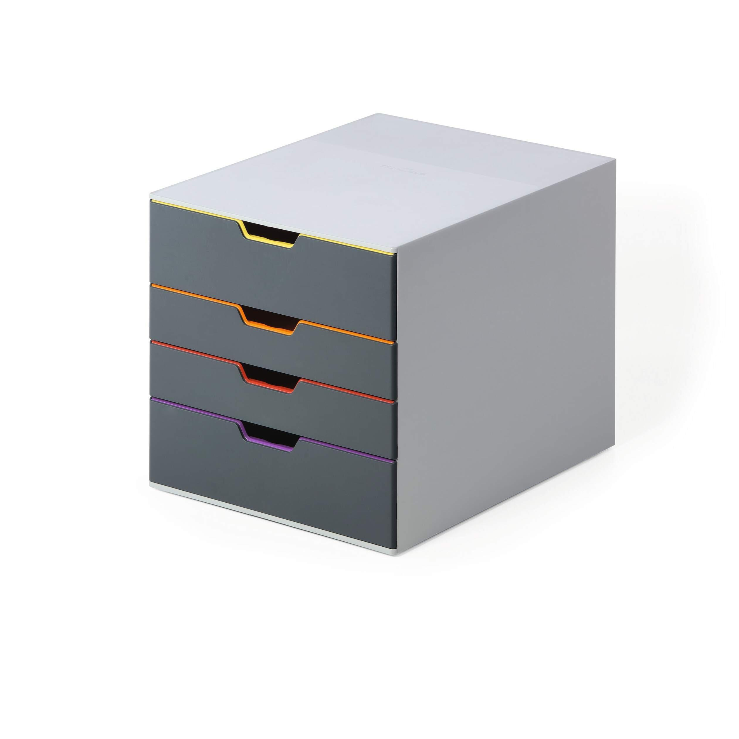 VARICOLOR Desktop Organiser 4 Drawer Colour Coded Modular Storage - A4+ - image 1
