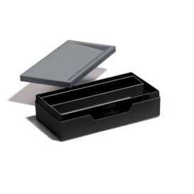 VARICOLOR Stationary Organiser Case Pen Pencil Desk Storage Box - Grey - thumbnail 1